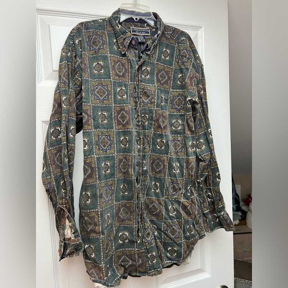 Vintage funky pattern button down shirt